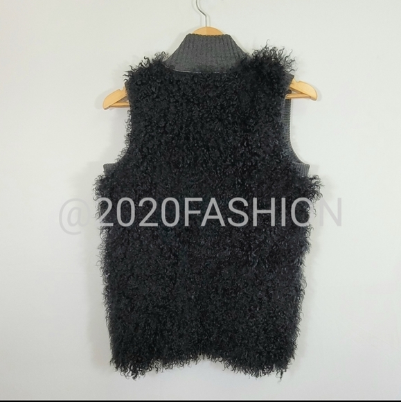J. Crew Collection Lambs Fur Long Vest NWT - Picture 5 of 9